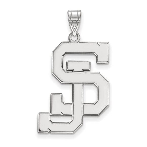 14k White Gold San Jose State XL Pendant - Picture 1 of 3